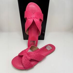 Dolce Vita Geeya Watermelon Pink Woven Slide Sandals Size 8 - NEW in Box
